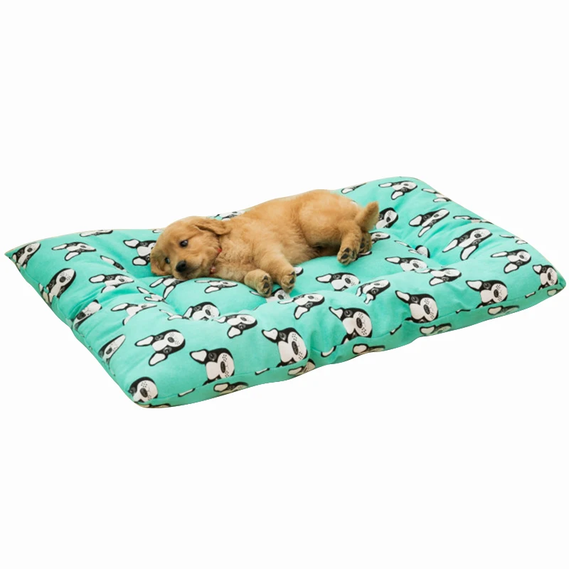 cheap Flamingo Print Dog Mat Fashion Animal Cartoon Pet Canvas Bed Washable Puppy Cat House All Season Pet Sofa Kennel for Small Dogs