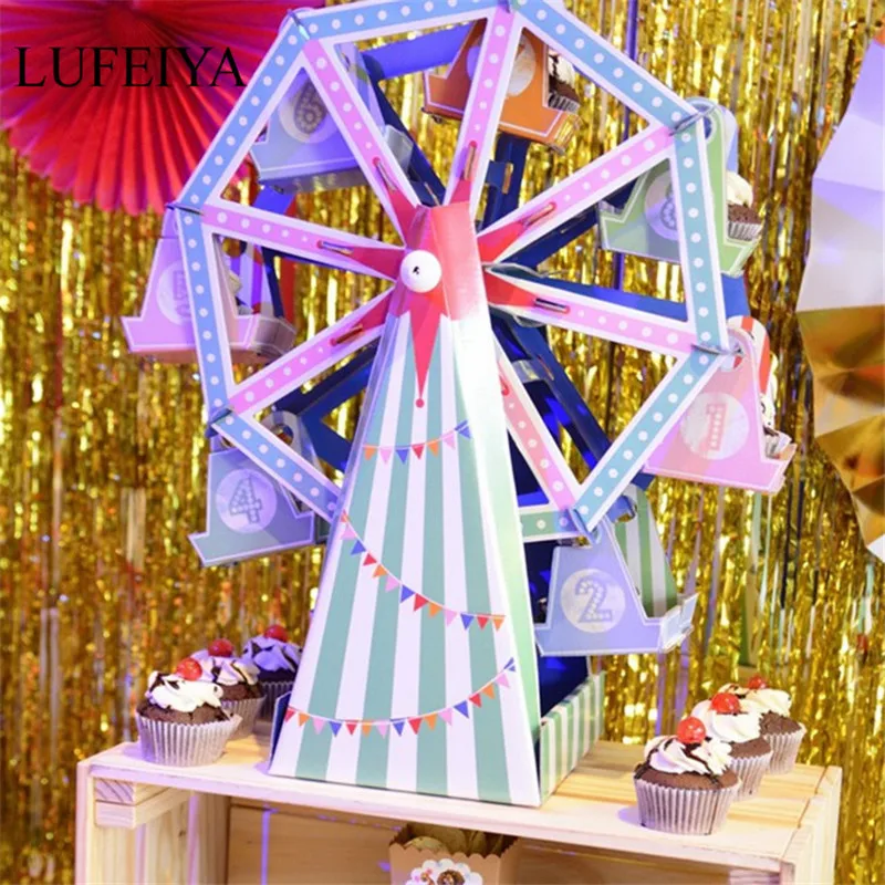 

Assemble Cupcake Stand Ferris Wheel Paper Cake Stand Dessert Holder Party Supplies