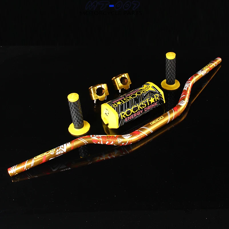

Handlebar 1-1/8" 28mm with grips and Rockstar Pad for MX Motorcycle Motocross Dirt Pit Bike Pitbike