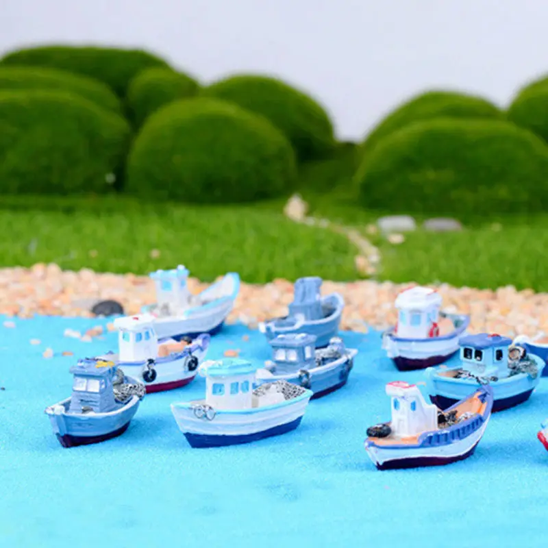 

Mini Beach Boat Fairy Dollhouse Garden Figurine Miniature DIY/Ornament Decor