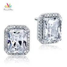 Павлин Звезда 8 карат Стад Твердые 925 пробы серебряные серьги ювелирные изделия CFE8097