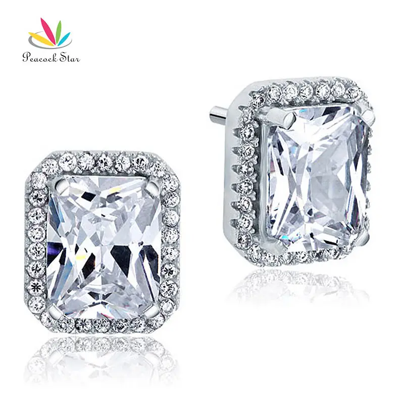 

Peacock Star 8 Carat Stud Solid 925 Sterling Silver Earrings Jewelry CFE8097
