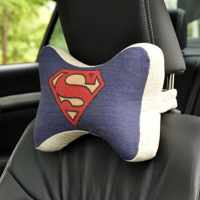 Железный человек подголовник автомобиля подушка для шеи marvel мультфильм подголовник автомобиля подушка для поддержки спины пены памяти подушки сиденья - Цвет: SHTZ002 Super Man