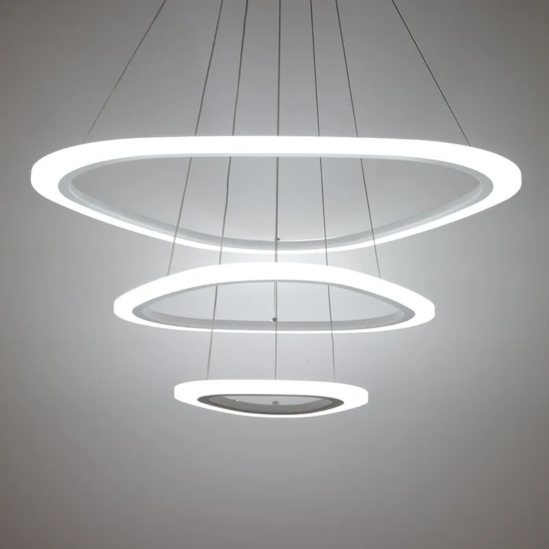 Wow new modern pendant lights for living room dining room 4/3/2/1 rings acrylic pendant lamp led lighting ceiling lamp fixtures