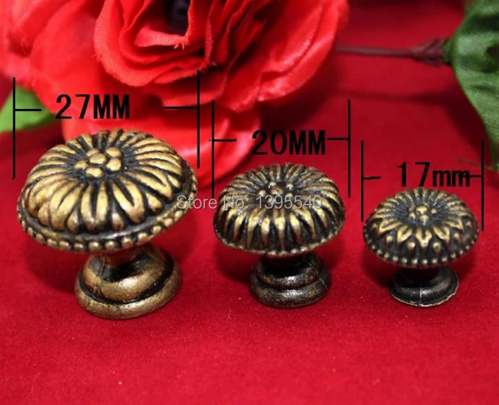 

New 1pc Antique Cabinet Drawer Knobs Wardrobe Handles Bronze Zinc Alloy Furniture Hardware Pulls Cabinet Cupboard Closet Knob