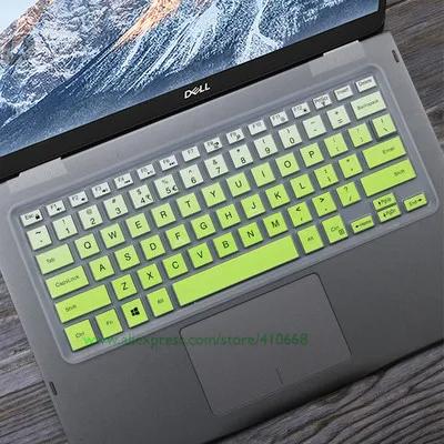 13,3 ''Силиконовая клавиатура для ноутбука кожного покрова для Dell Inspiron 13 5368 5370 5378 7000 7370 7368 7378 5568 13-5368 14CR - Цвет: Gradualgreen