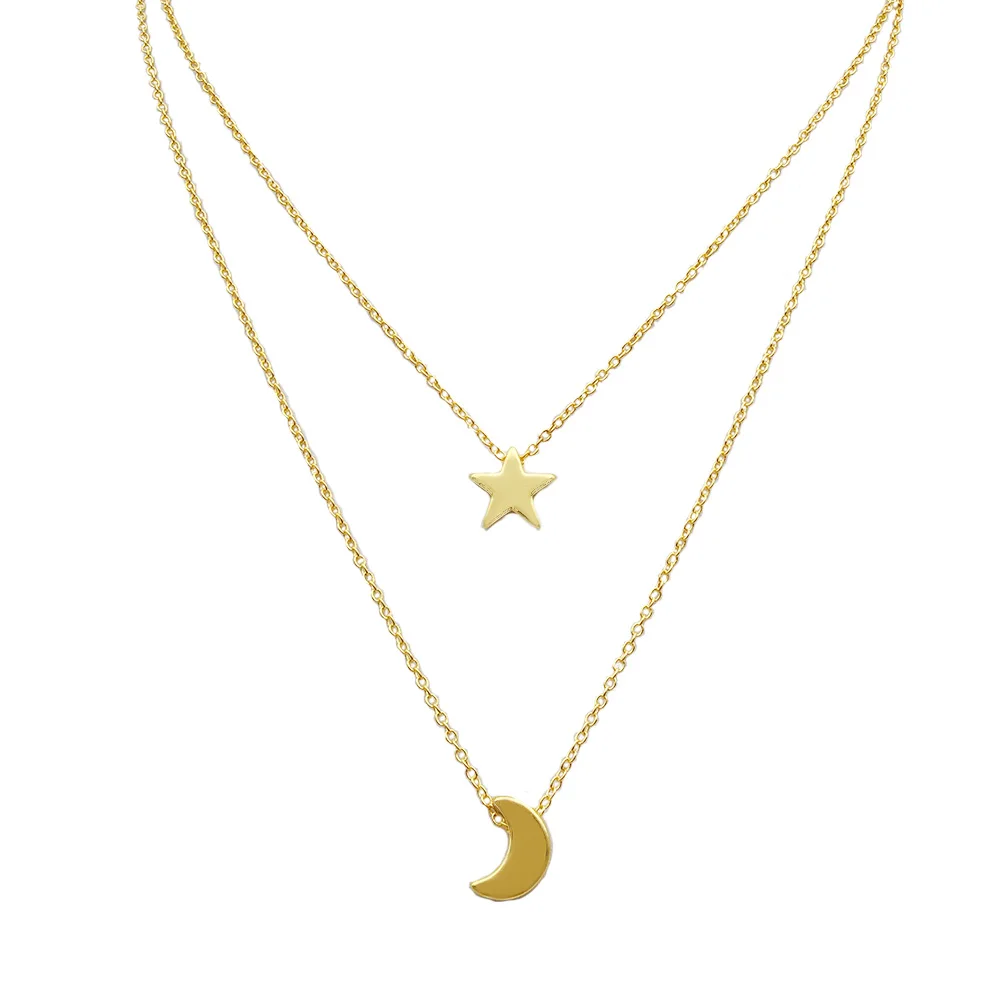 

Network Celebrity Accessories Boho Jewelry Sets Woman Stars Moon Drop Necklace Jewelry Charm Clavicle Chain Birthday Party Gift