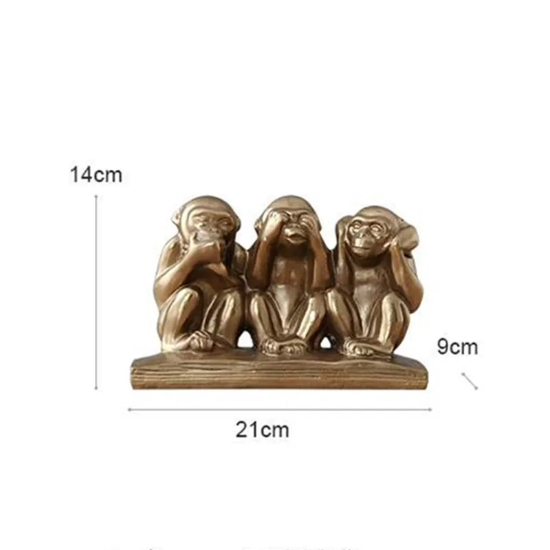 Европейский стиль, художественные статуи трех мудрых обезьян, орангутанг, фигурка животного, изделия из смолы, украшения для дома R1390