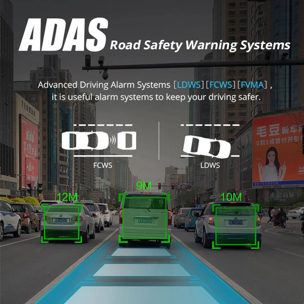  HGDO 4G 12 inch Dash cam Dual lens rearview mirror Car dvr Android 8.1 2+32G ADAS Navigation Full H