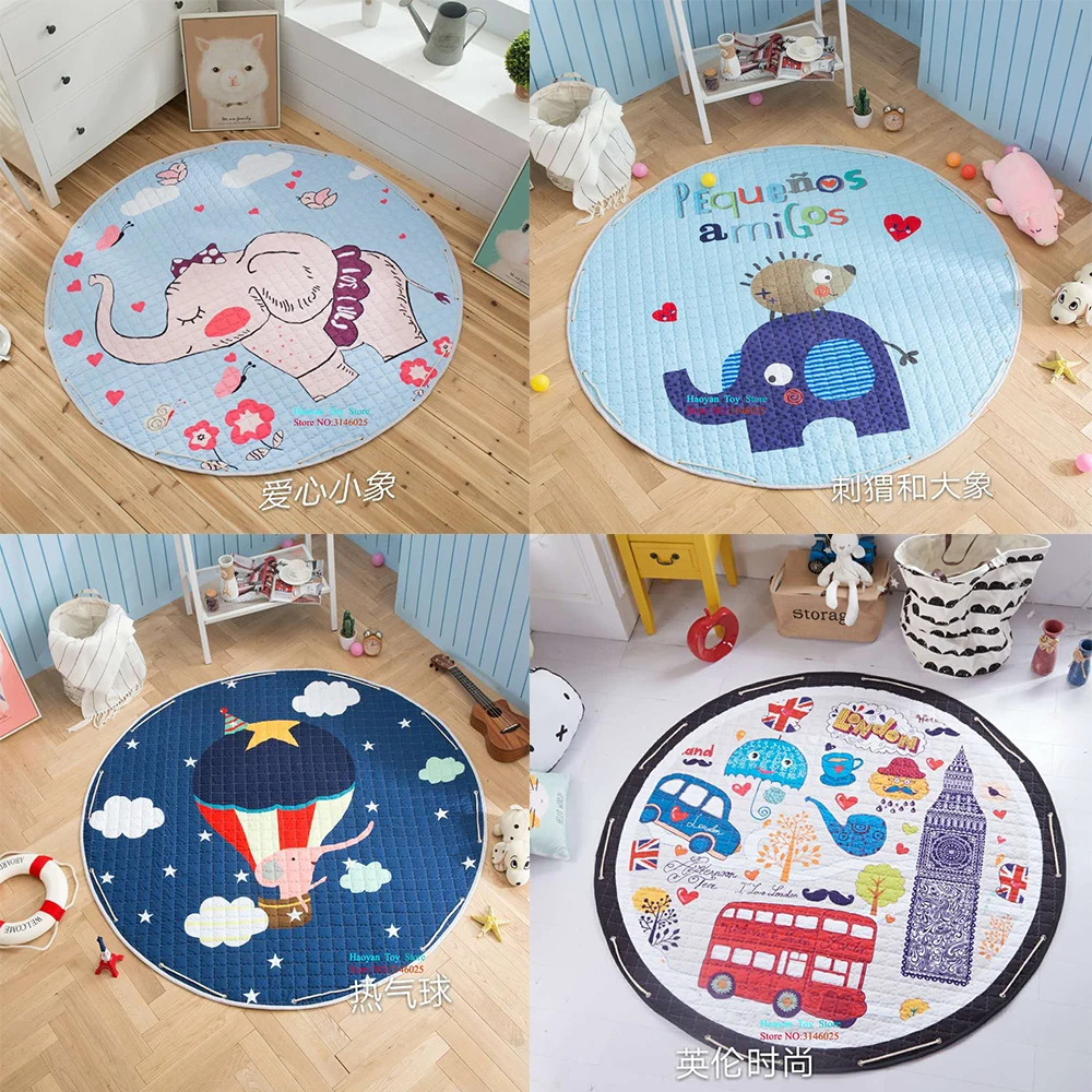 

150CM New Styles Cotton Baby Carpet Play Mat For Child Carpet Rug Baby Play Carpet For Kids Toys Organizer Portable Storage Bag