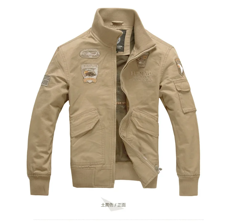 Mens Jackets Coat Cotton Military Army green Khaki Black Windbreaker Casual Coat Jaqueta Masculina Men Brand Clothing Bomber  (5)