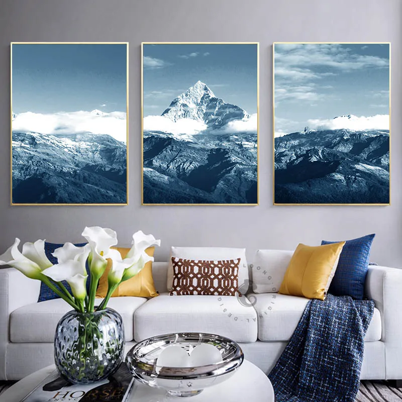 

Nordic Decoration Home Snow Mountain Canvas Poster Scandinavia Painting Prints Landscape Wall Art Pictures for Living Room Decor