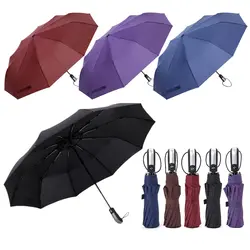 Автоматический складной зонт бизнес мужские ветрозащитный автоматический зонт автомат три раза зонтик Нежный черный дамы