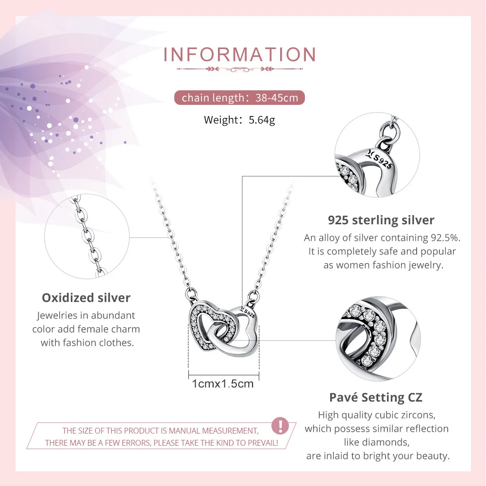 Подвеска в виде сердца Bijoux GXN181 100% 925 пробы|chain pendant|necklace womenpendant necklace |