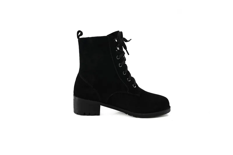 Gran Las Para Vaca Plush Superior Calidad Talones Pu Black Tamaño 1 Short 2 Mujeres Caliente Suede Ankle 2018 Mujer 34 Botas Med De Memunia Boots Venta black Moda 44 xfPW0