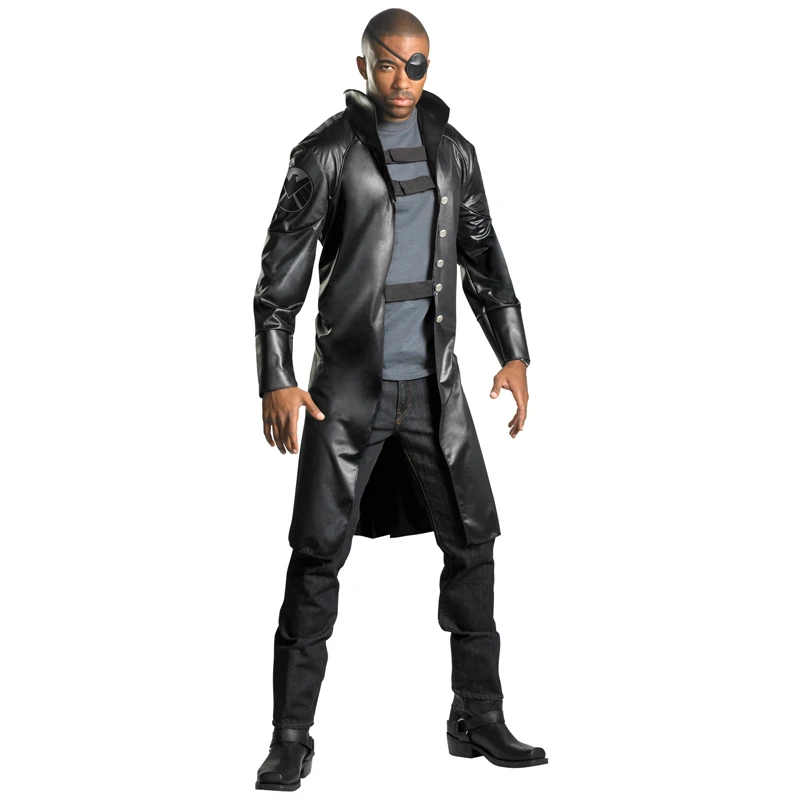 Распродажа роскошный костюм Nick Fury для взрослых Костюм Marvel Хэллоуина маскарадное