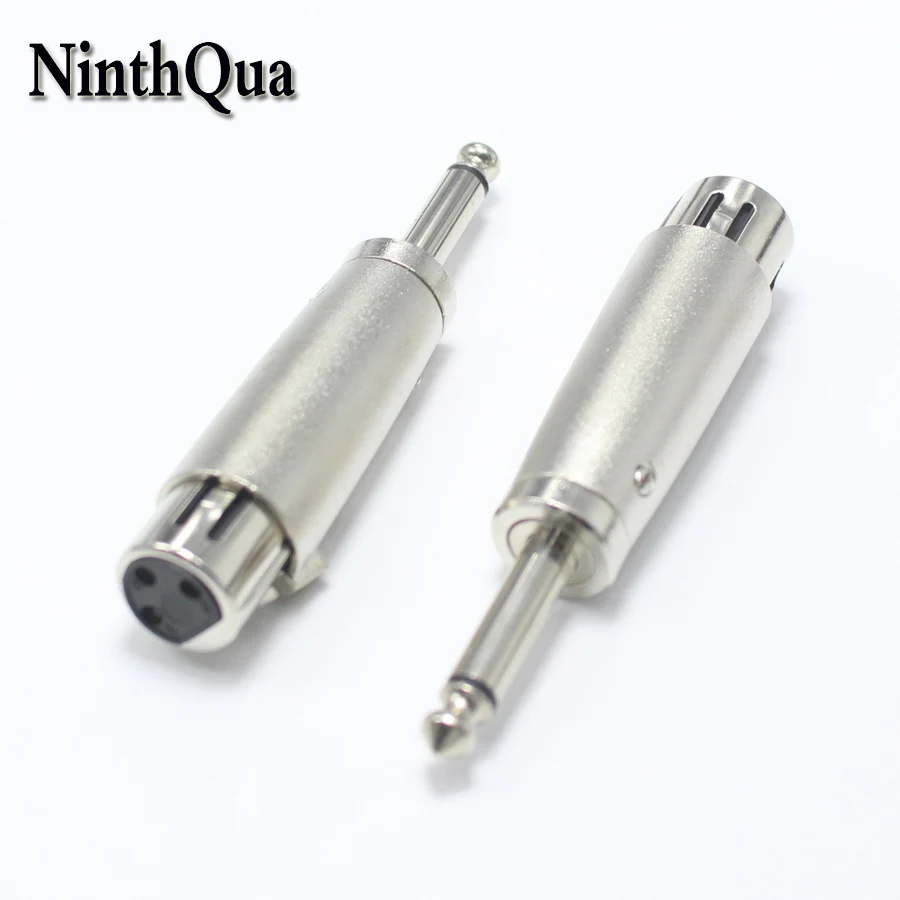 

NinthQua 1pcs 6.5 /6.35 mm 2Pin Mono Plug to XLR 3Pin Female jack Audio Connector MIC Karaoke Speaker Adapter