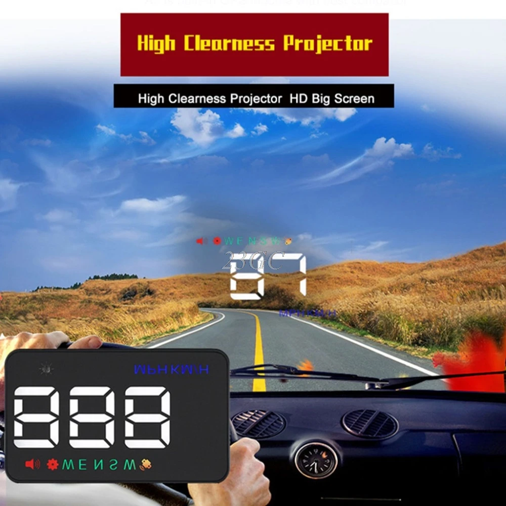 

3.5inch A5 GPS HUD Head Up Display Km/h MPH Digital Speedo Speed Warning Alarm J17