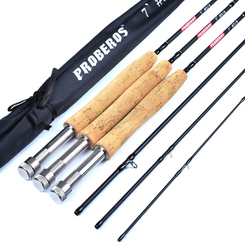 

Japan Carbon Fiber Fly Fishing Rod 7FT 2.1M 4 Section Line wt 3/4 5/6 7/8 Soft Cork Handle Fly Rod