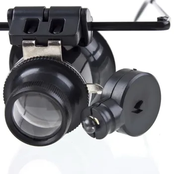 

Professional Plastic Double Eye Watches Repair Microscope Tools Glasses Type 20X Watch Repair Magnifier with LED Light