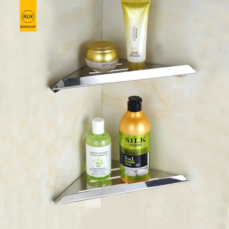 

Bathroom Shelves Brushed Nickel Stainless Steel 304 Wall Bathroom Shelf Shower Caddy Rack Bathroom Accessories Shelves