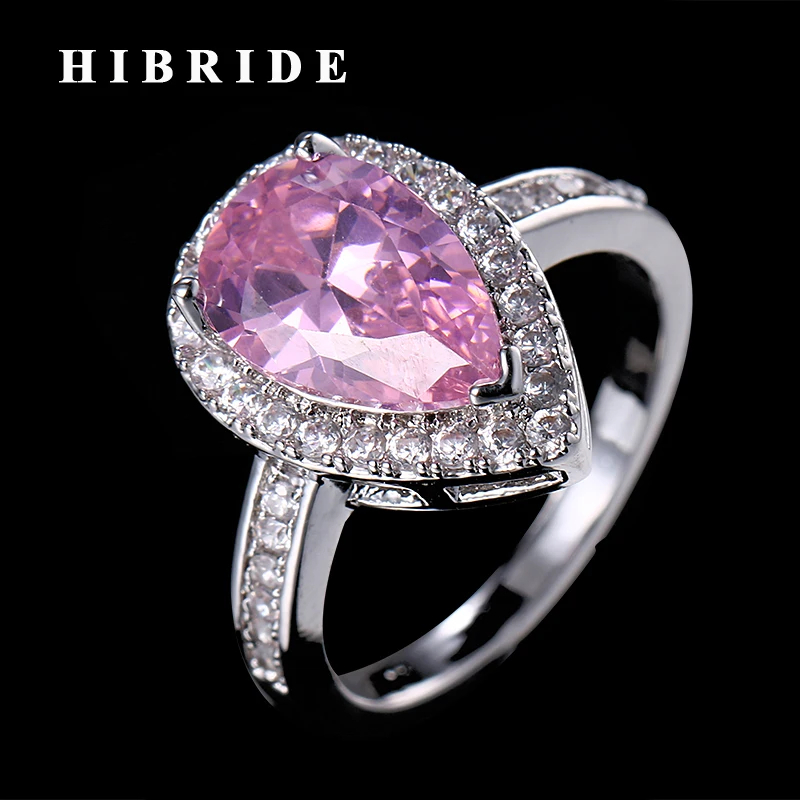 Женское свадебное кольцо HIBRIDE розовое с зубцами|wedding rings|ring ringwomen wedding ring |
