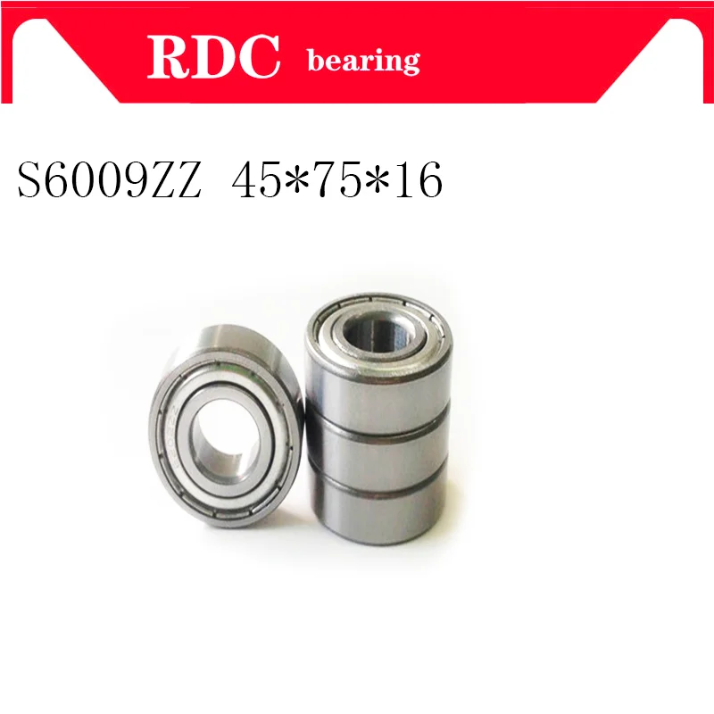 

High quality ABEC-5 bearing 6009 ZZ S6009-ZZ 80109 S6009ZZ Stainless steel Deep Groove ball bearing 45*75*16mm