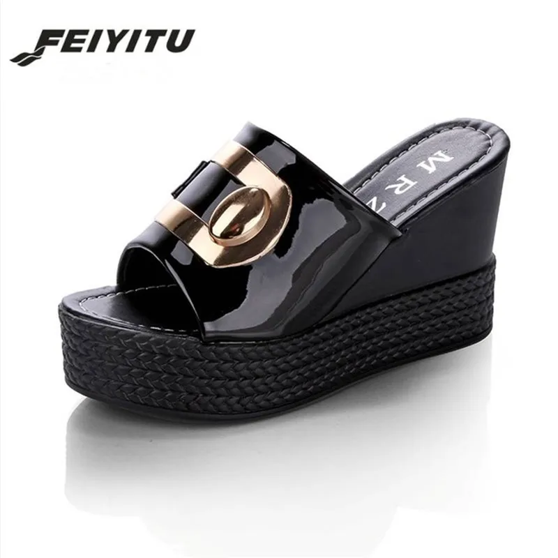 Женские летние туфли на танкетке FeiYiTu европейские размеры 35 40 новые стильные