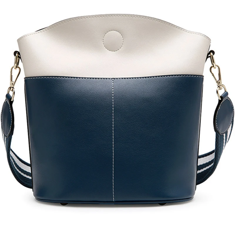 

Simple hit color shoulder bag genuine leather bolsa feminina brand women 2018 New Messenger Bag Delivery two shoulder straps