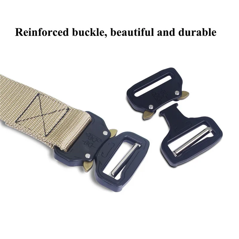 Tactical 120CM Outdoor Military Tactical Belt solid Buckle Nylon Waist Belts Multicam Molle Automatic Buckle Army Belts