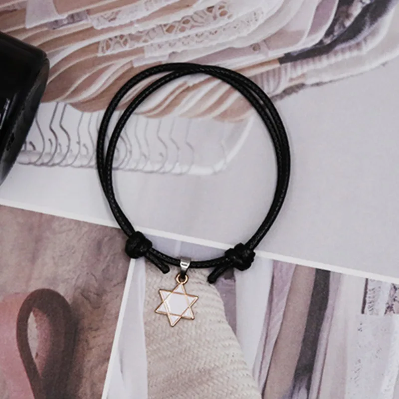 New arrival Paired Bracelets for Women and Men Couple Bracelets Black and White Rope Chain Fashion Stars Charm Bracelet