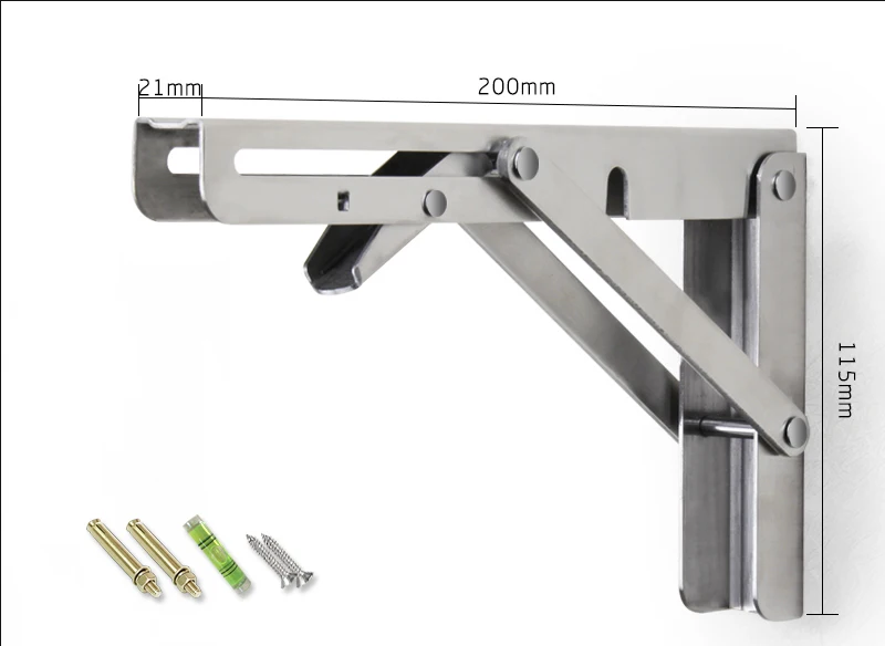 2 шт. дешевые 8-20 дюймов из нержавеющей стали складное крепление на кронштейне Настольный кронштейн DIY домашний стол скамья полка кронштейн - Цвет: 8 Inch Length