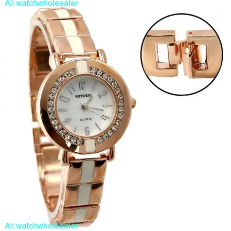 Люксовый бренд женский Аналоговый кварцевые круглые часы Япония PC21J движение розовое золото металлический ремешок белый циферблат