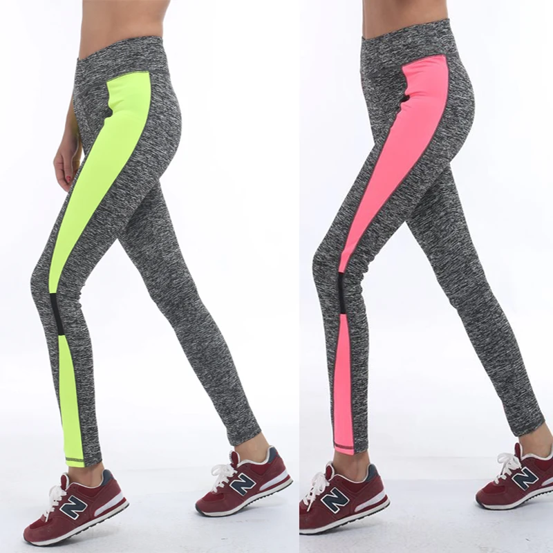 

Rylanguage Women Activewear Pink Dark Grey Leggings Sexy Ladies Workout Leggins High Waist Spliced