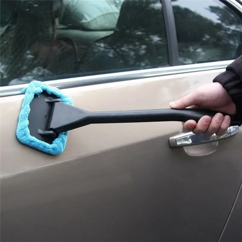 1 подсветка для ПК синяя щетка для окна автомобиля Стекло Очиститель скребок щетка чистящий инструмент с чистой текстильная салфетка микрофибра