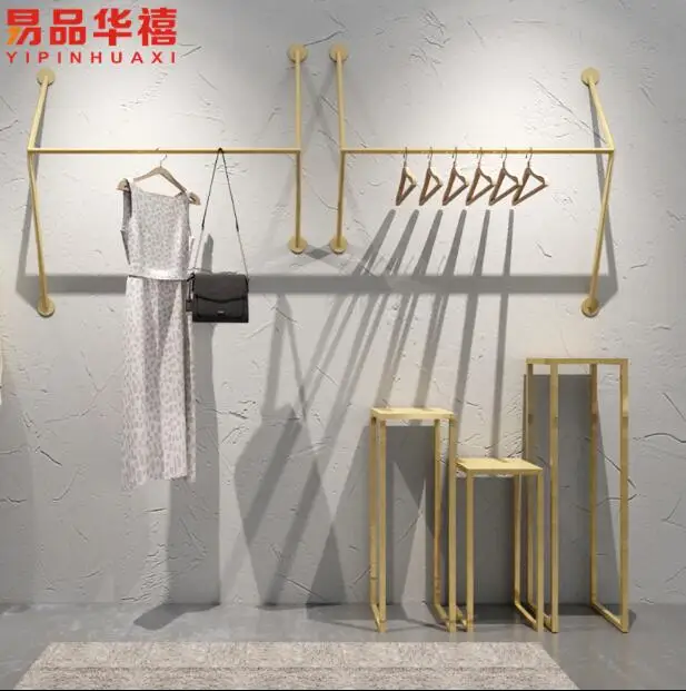 

Clothing store display rack wall-mounted women's clothing store shelf display rack