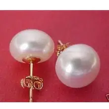 AAA+ 10-11 мм натуральные Южно-морские серьги с белыми жемчужинами большие серьги жемчуг