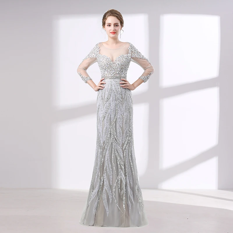 white silver evening gowns