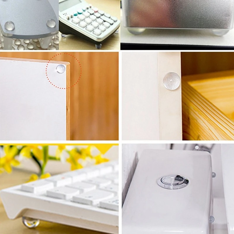 Door Stopper 16MM Dia 8MM Thickness Silicon Rubber Kitchen Cabinet Self-Adhesive Damper Pad Furniture Hardware 18