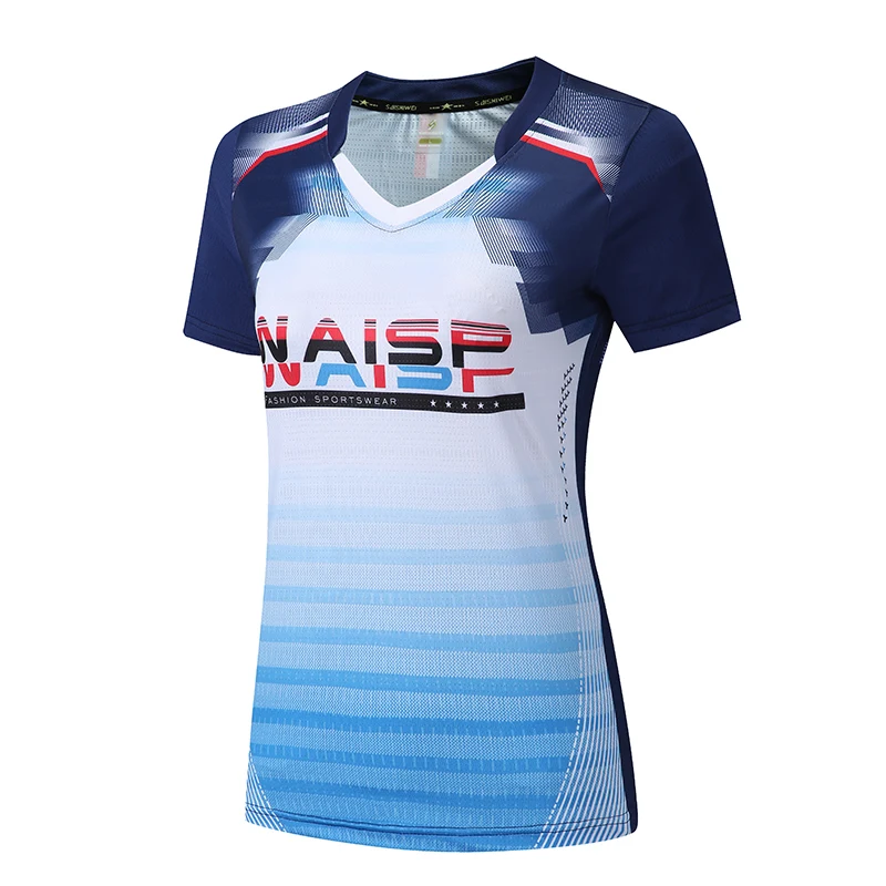 Печати новая рубашка для бадминтона Для мужчин/Для женщин, Спортивная теннисная форма, школа рубашка Для мужчин, быстросохнущая тренировочная рубашка 3897 - Цвет: Woman 1 shirt