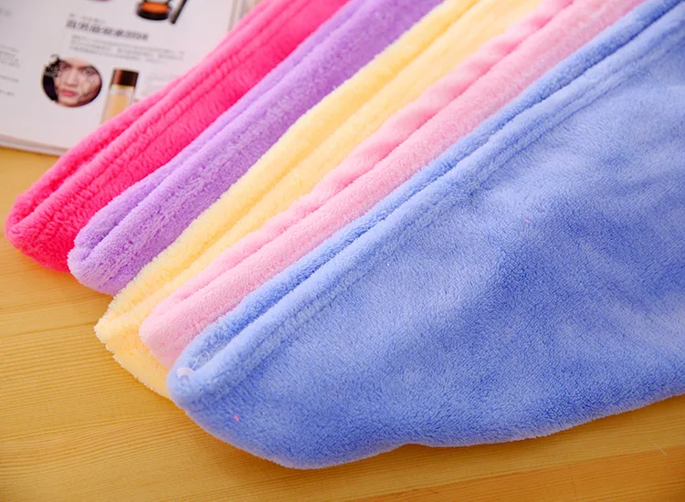 Super absorbent solid color hair with dry hair towel Coral absorbent shower cap variety of color optional