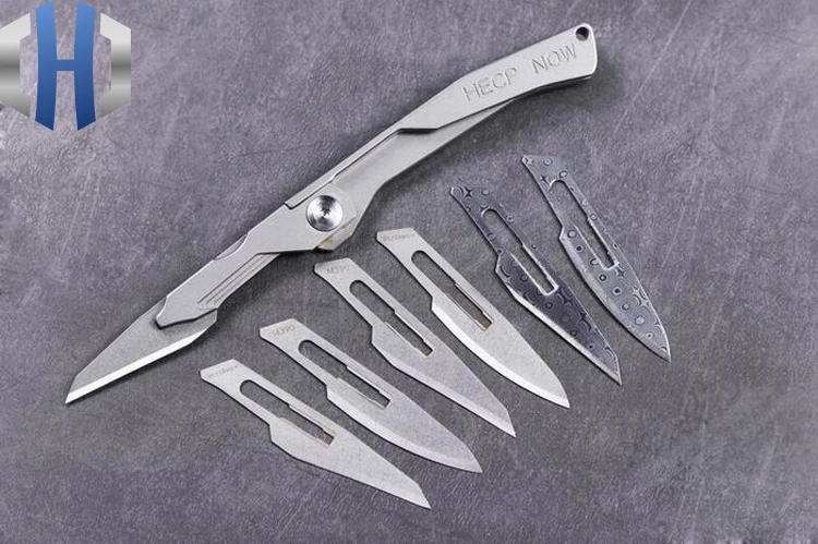 Titanium Alloy Folding Utility Knife Surgical Blade EDC Portable Outdoor Folding Knife Utility Knife Can Be Replaced Blade