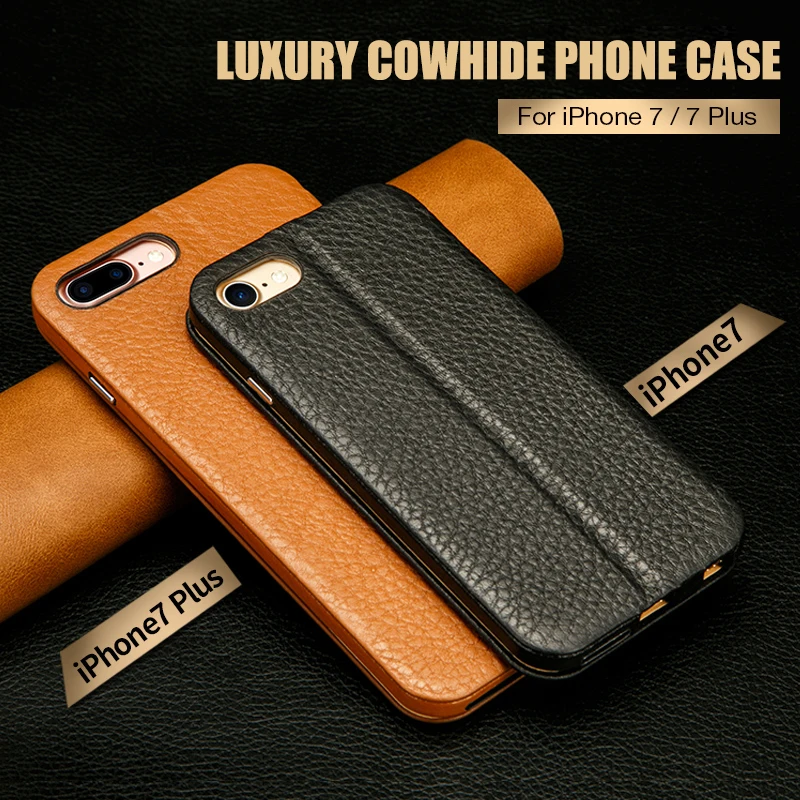 

Jisoncase Flip Cover Genuine Leather Phone Case for iPhone 7 7 plus Magnet Stand Anti-knock Case for iPhone 8 8 plus Vintage