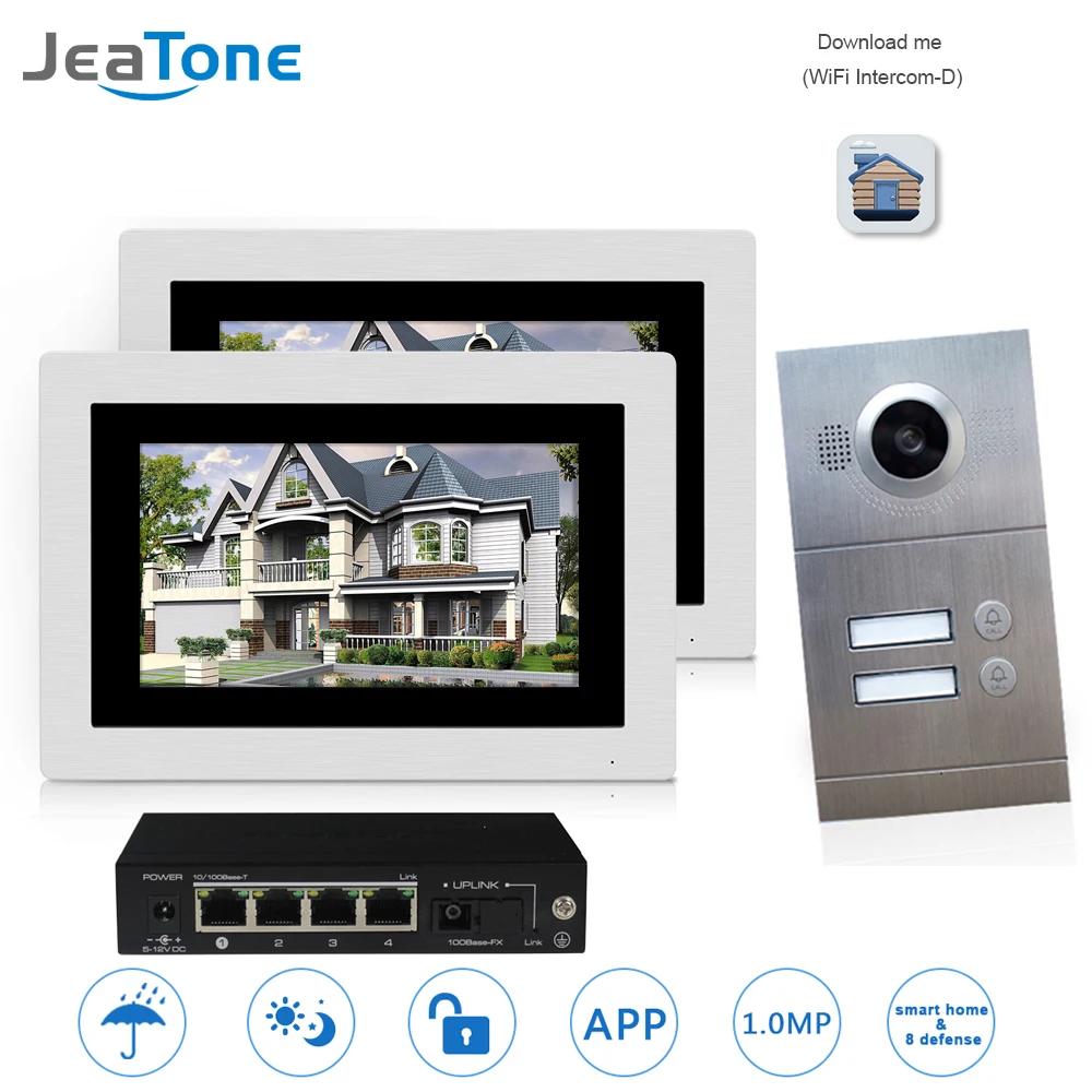 WIFI IP Video Door Phone Intercom System Video Doorbell 7'' Touch Screen for 2 Floors Apartment/8 Zone Alarm Support Smart Phone WIFI IP Video Door Phone Intercom System Video Doorbell 7'' Touch Screen for 2 Floors Apartment/8 Zone Alarm Support Smart Phone