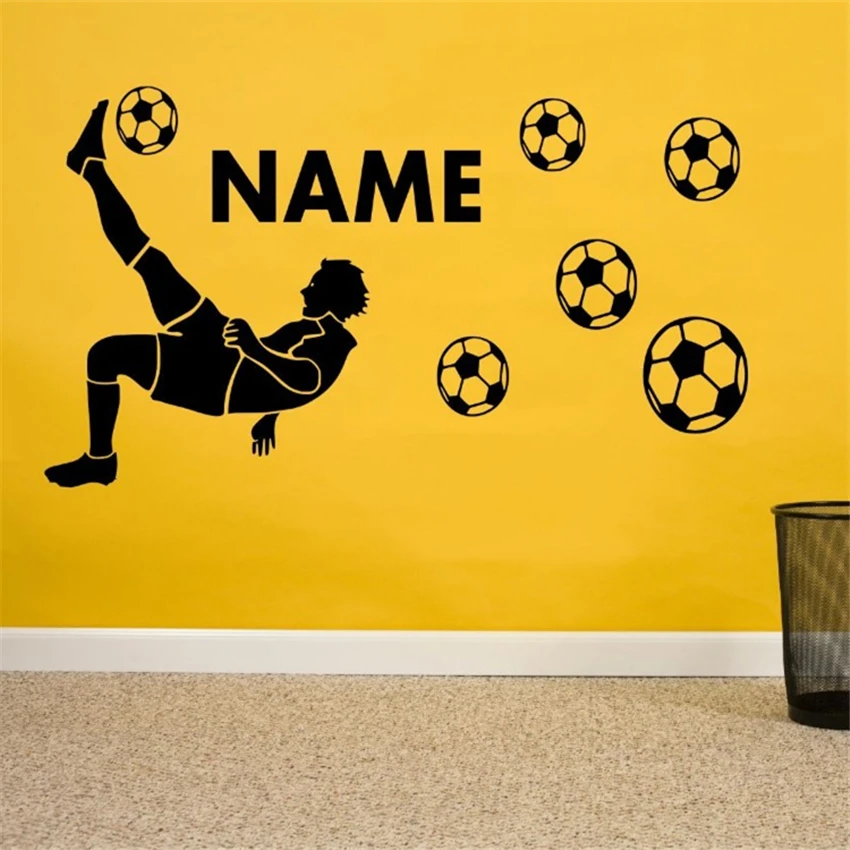 

Football Personalized Name Customized Vinyl Wall Decal Poster Wall Sticker Art Deco for Kids Bedroom Wall Sticker U859