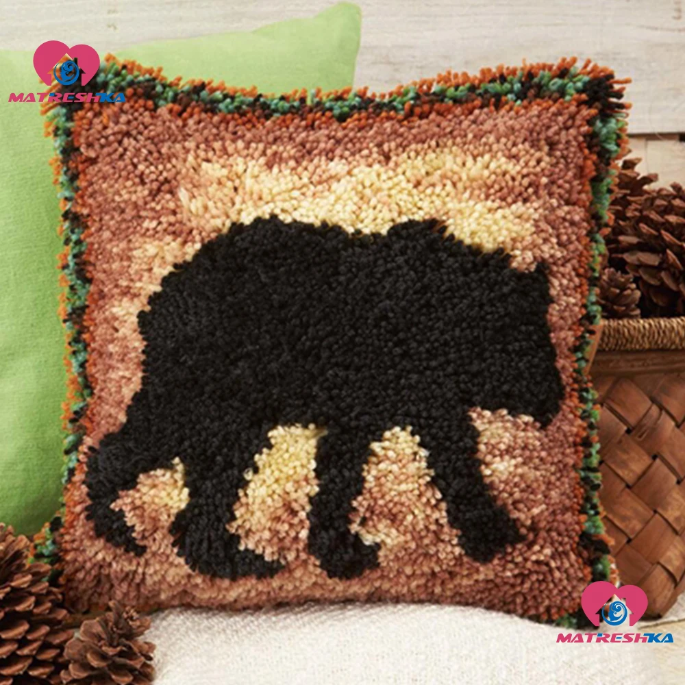 

Latch Hook kits Cushion Animal Pillowcase Diy Handmade Printed Latch Hook Rug Kits cross stitch pillow Home decor accessories