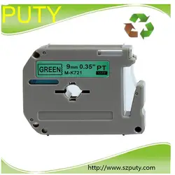 Совместимый для P сенсорный тепловой принтеры этикеток 9 мм черный на зеленый м ленты mk721 m-K 721