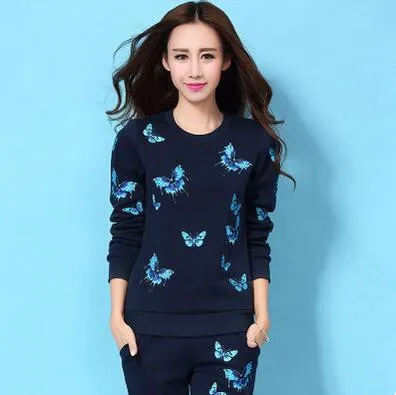 Survetement 2016 New Embroidery Hoodies Women Cotton Casual Fashion Animal O neck Tracksuit Women Women s
