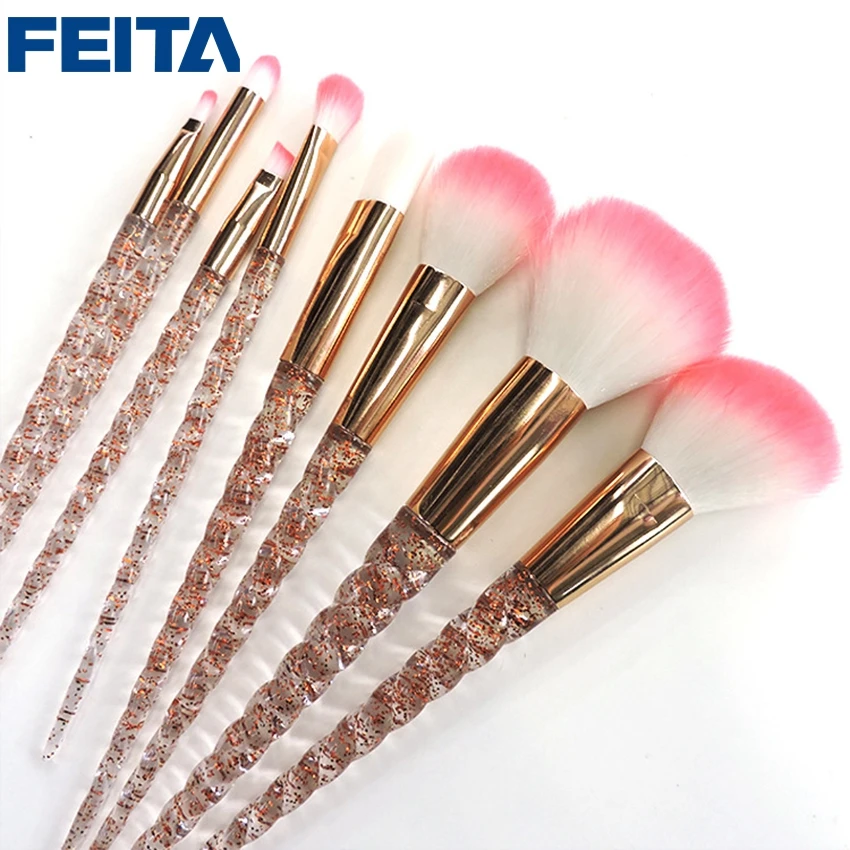 

8pcs/Lot Unicorn Shape Makeup Brushes Eyebrow Eyeliner Blush Blending Contour Foundation Eye-shadow Make-up Brush Kits