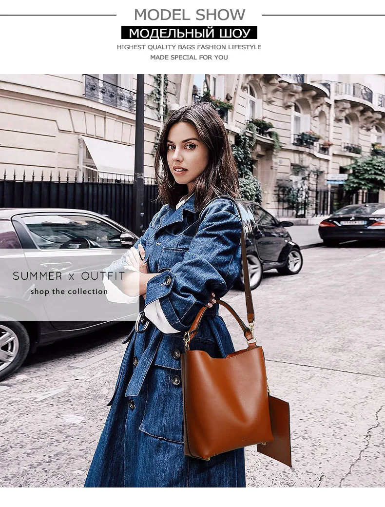 JIANXIU Marca Saco De Couro Genuíno Bolsas